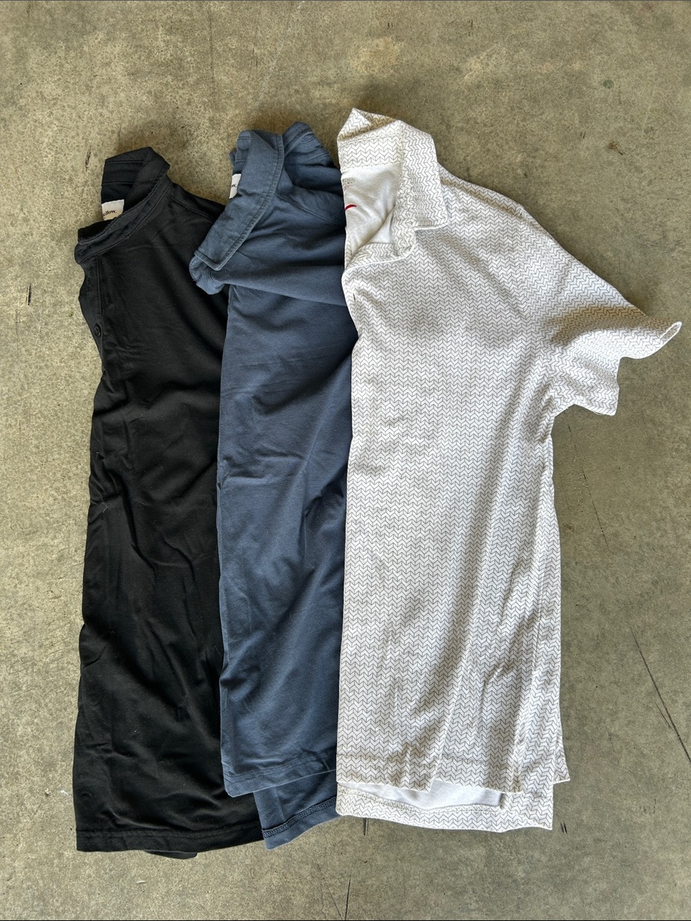 Men's Polo Trio - Black, Navy, and White Pattern